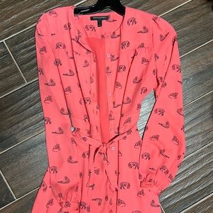 Banana Republic Factory Classic Coral Shirt Dress Tigers Size 2